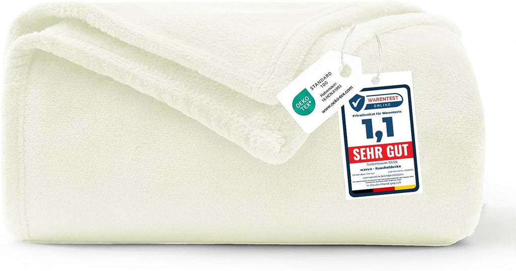WAVVE Fleecedecke Grau 150x200 cm XL flauschig 150cm-240cm