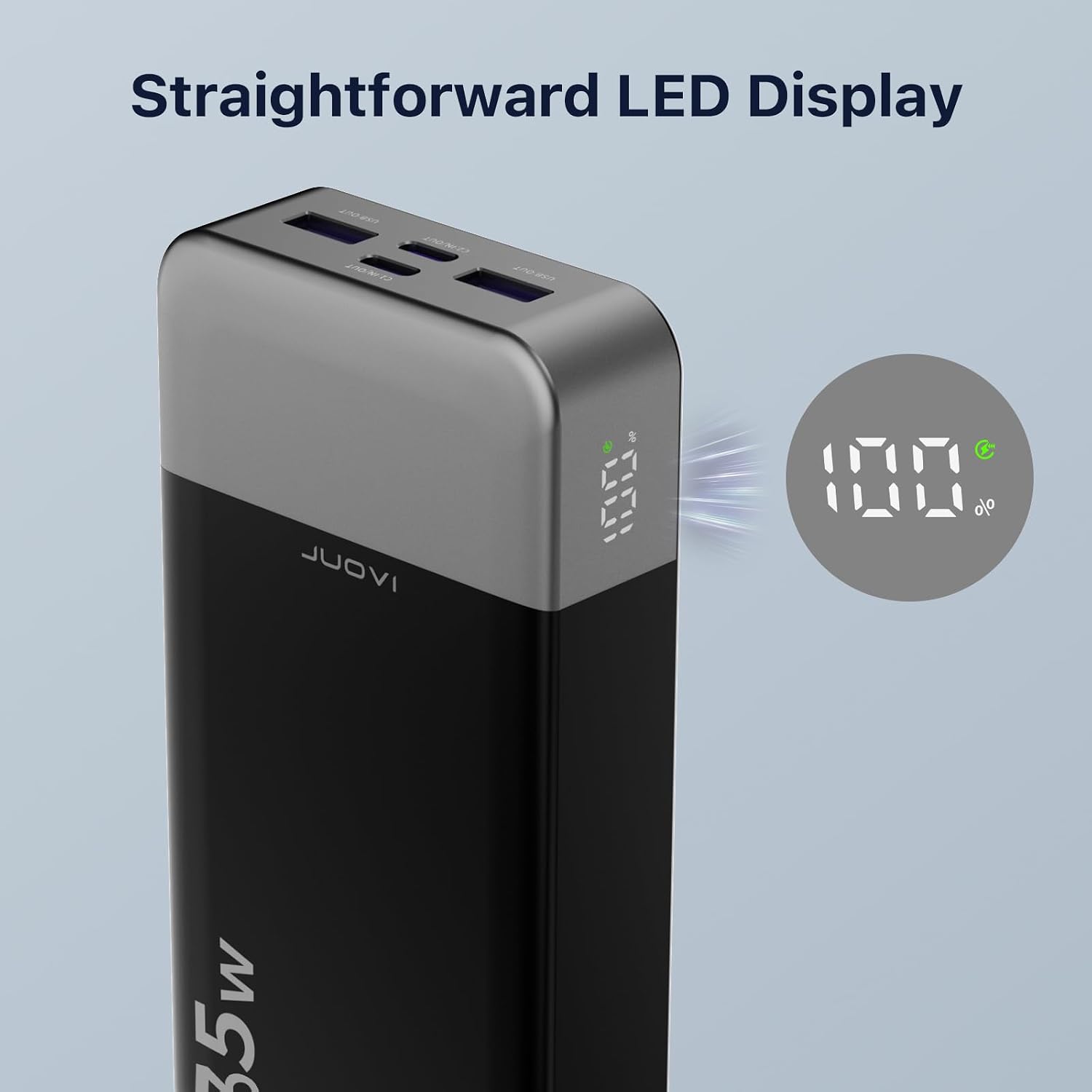 JUOVI Powerbank 20000 mAh 35 W USB‑C Gruen Schnellladegeraet