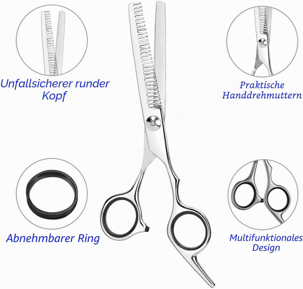 Effilierschere 6,7 Zoll Edelstahl Profi Haarschere fuer Salon und Zuhause