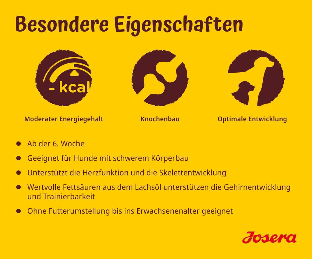 Josera Junior Trockenfutter Huhn & Reis fuer grosse Welpen ab 6 Wochen 900