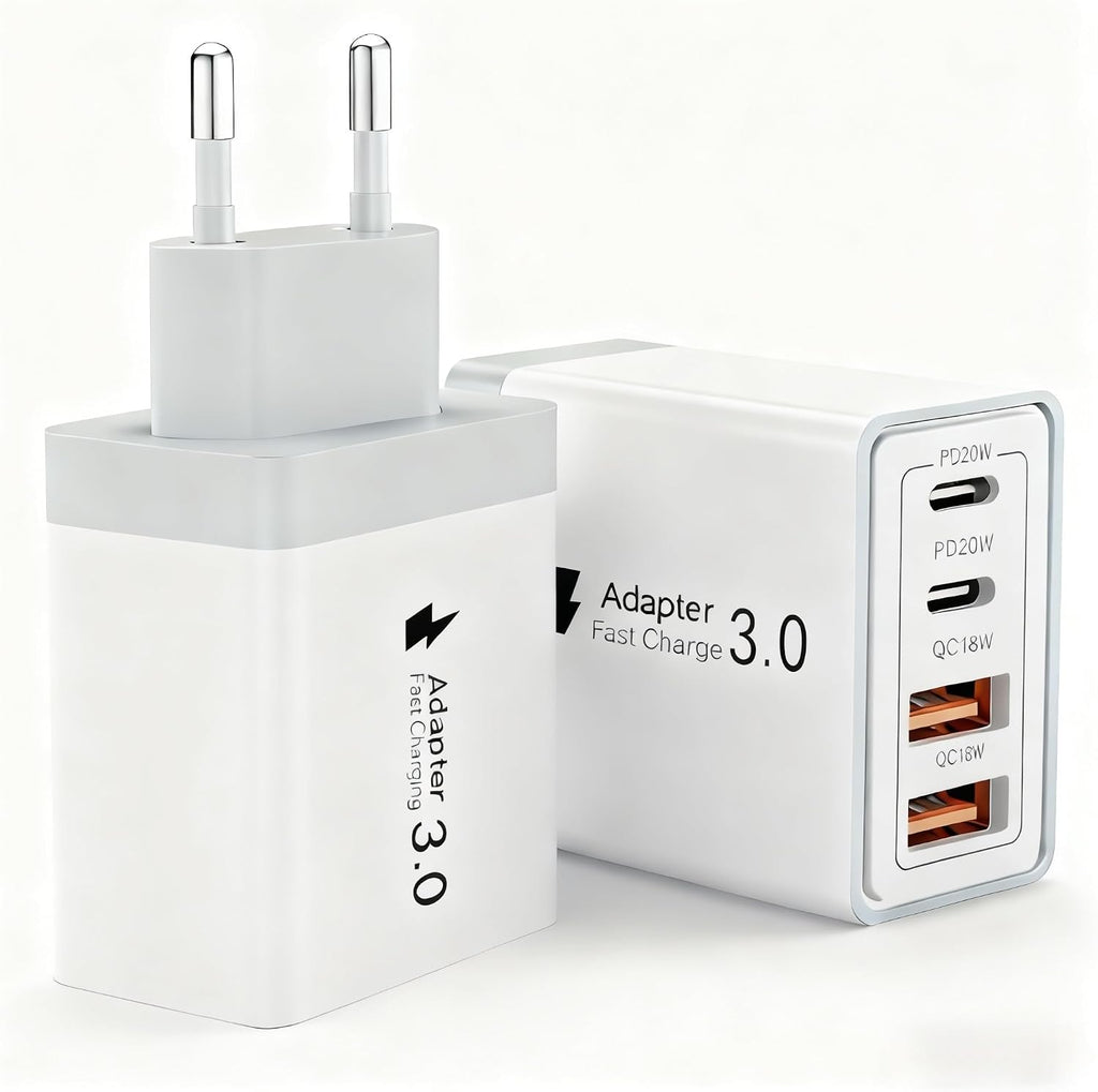 45W USB C Ladegeraet 4 Port Schnellladegeraet mit USB A und USB C