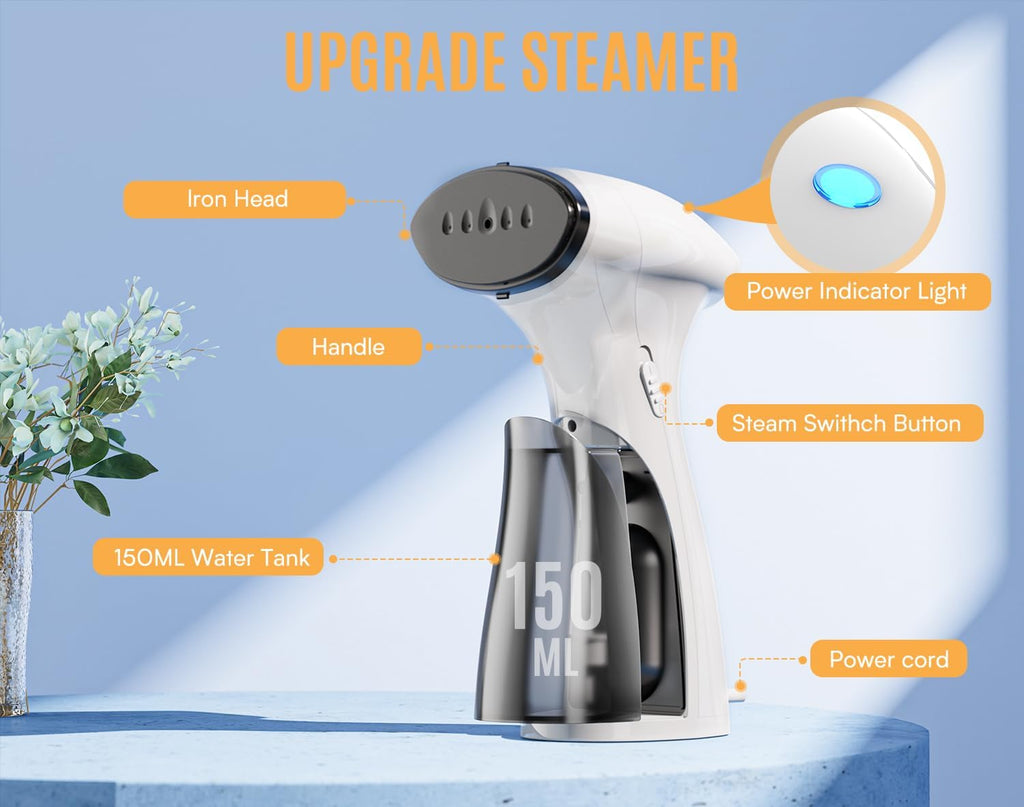 Dampfglaetter 1600 W Reise-Steamer 25 g/min Dampfbuerste Weiss