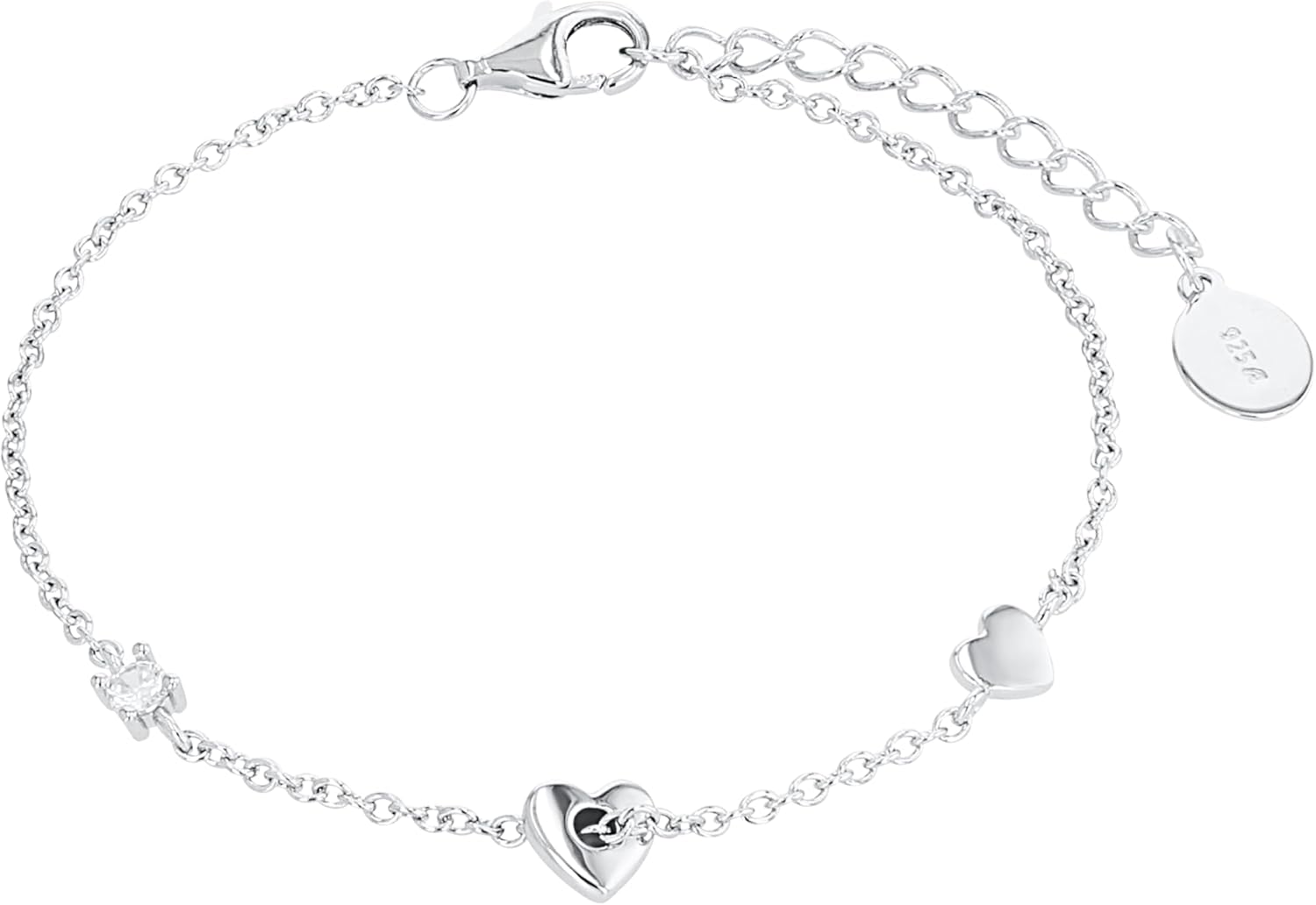 925 Sterling Silber Armband Damen Herz Armschmuck mit Geschenkbox