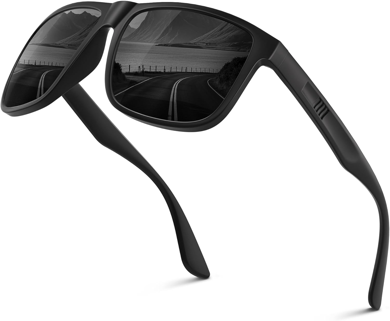 Polarisiert Herren Sonnenbrille UV400 UV-Schutz Retro rechteckig ultraleicht