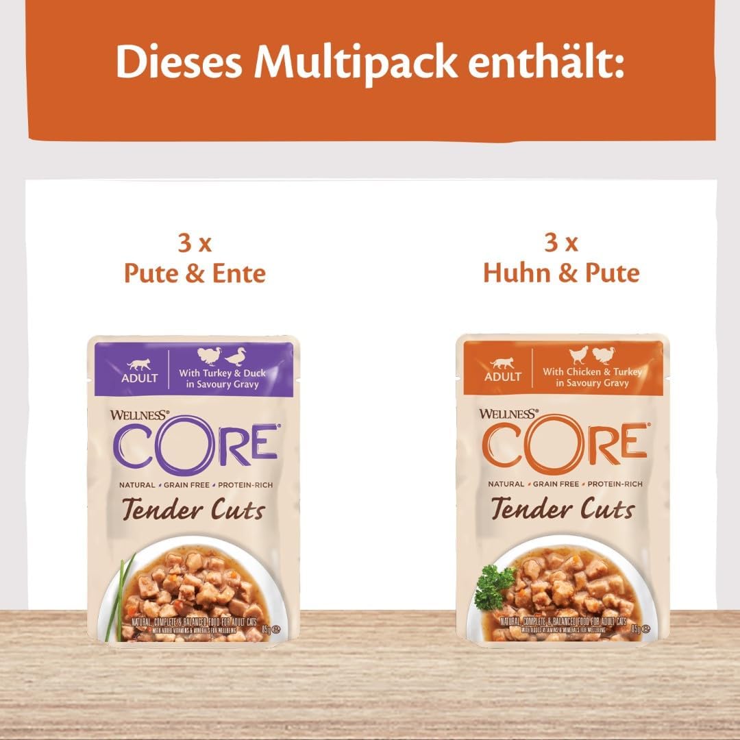 Wellness CORE Tender Cuts Katzennassfutter Truthahn Selection, verschiedene