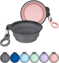 Heouvo faltbarer Hundenapf 2er Set mit Flaschentraeger und Karabiner