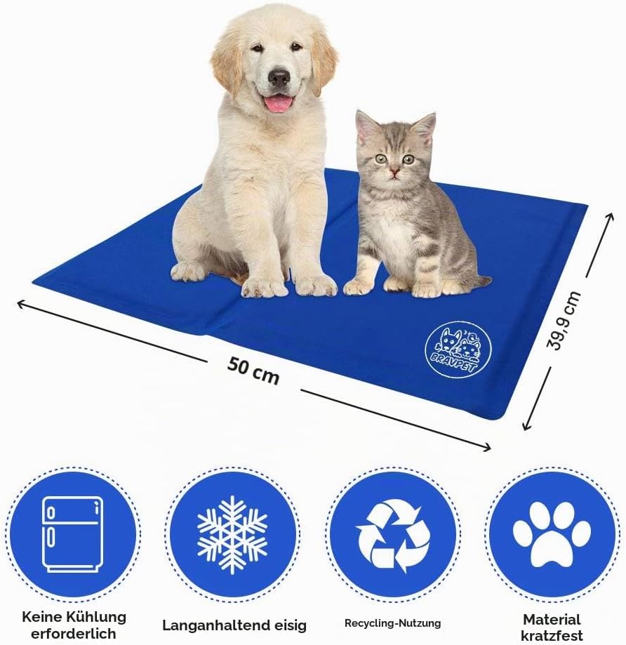 Selbstkuehlende Kuehlmatte fuer Hunde Katzen Groesse M 1cm rutschfest