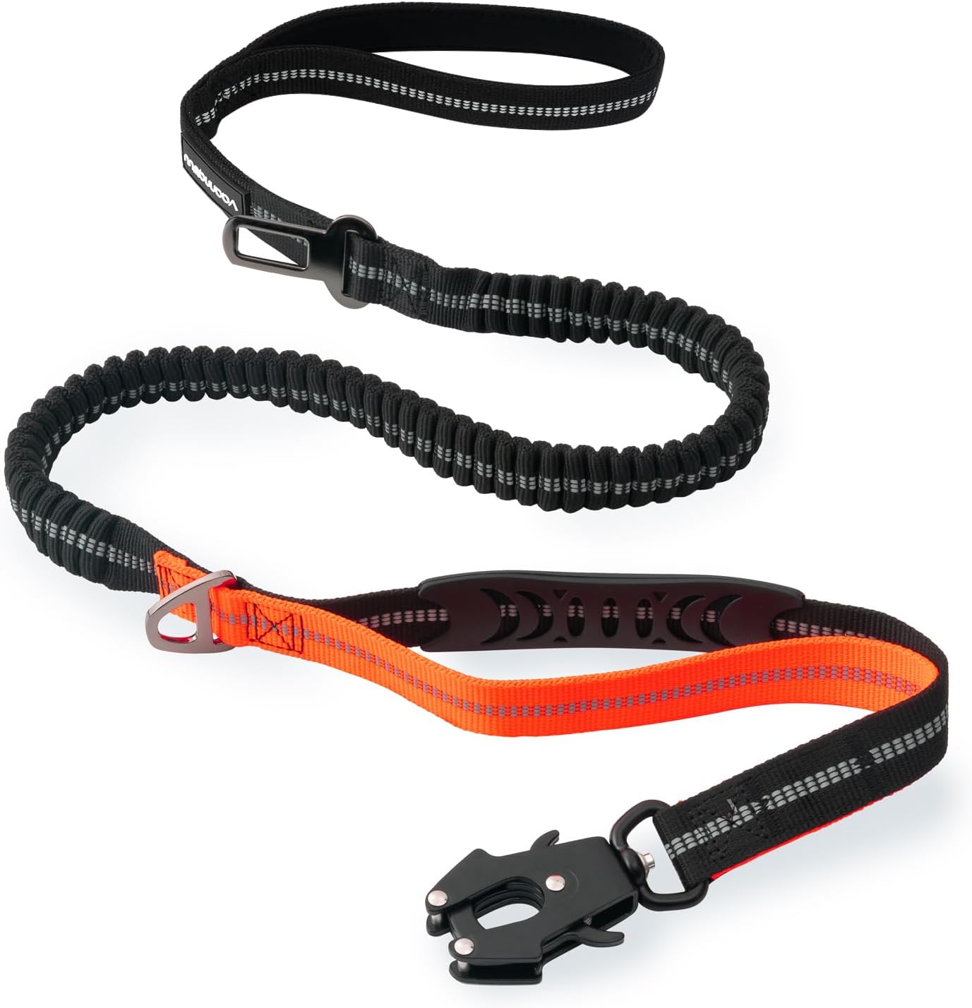 Taktische Hundeleine 1,2-1,8 m mit Schnellverschlusskarabiner reflektierend