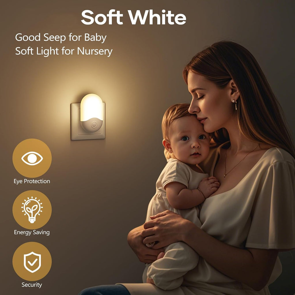 LED Nachtlicht Steckdose mit Daemmerungssensor 2er Set warmweiss 30 lm
