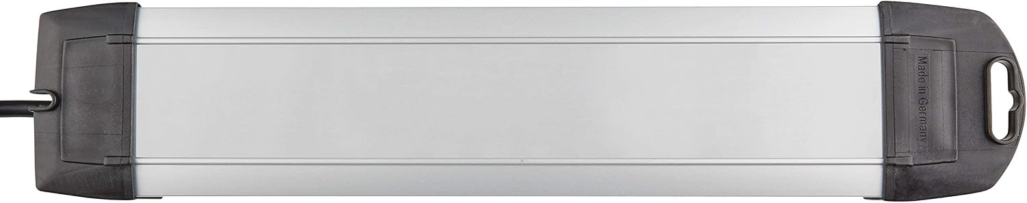 Brennenstuhl Aluminium Steckdosenleiste 6-fach mit Schalter 3 m Kabel