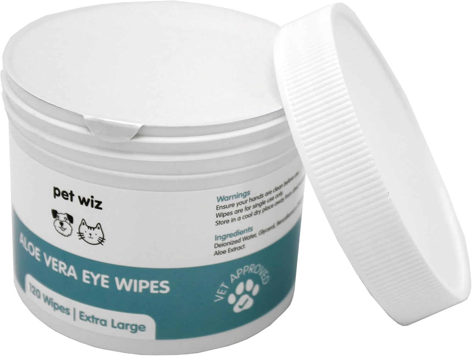 Pet Wiz Aloe Vera Augenwischtuecher fuer Hunde und Katzen Groesse XL 1 Dose