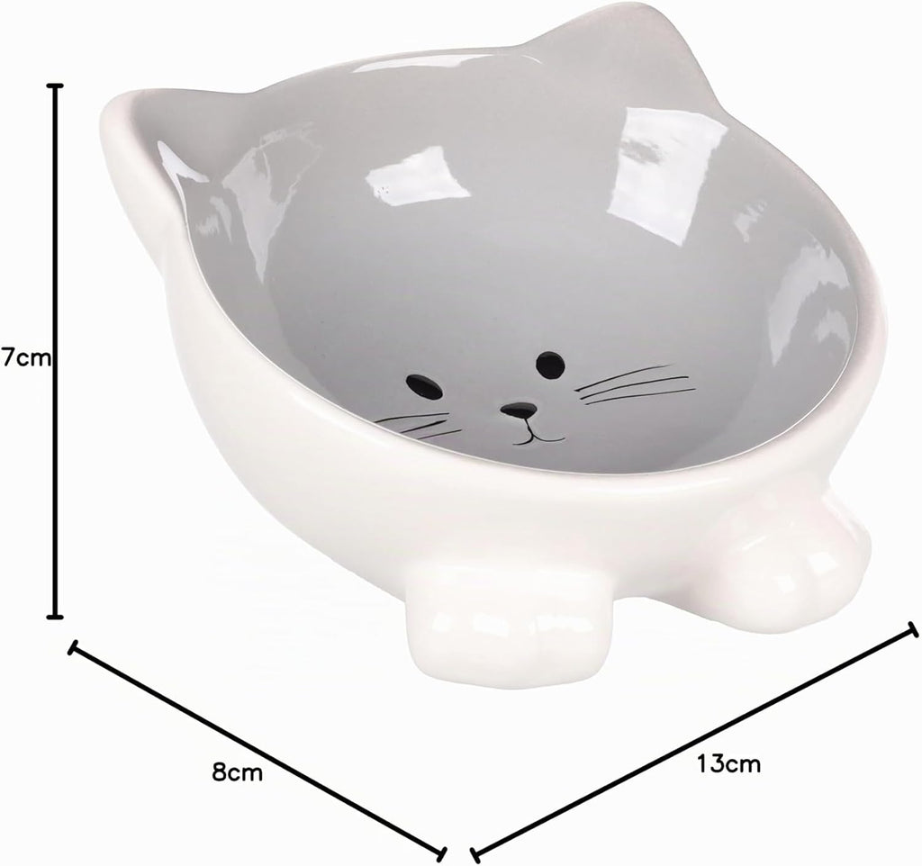 Katzennapf Keramik 125 ml Ø13,8 cm Futterschale Katze Grau