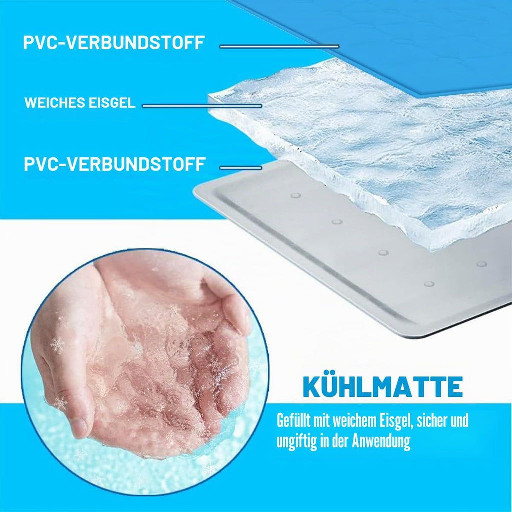 Gel-Kuehlmatte 170x? cm fuer Einzelbett Nachtschweiss Topper Kissen Strandmatte