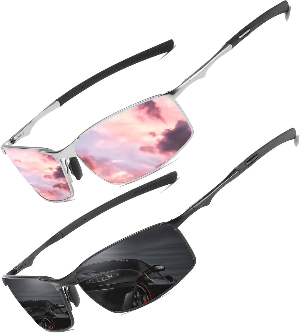 LEDING&BEST Polarisierte Piloten Sonnenbrille Metallrahmen Unisex