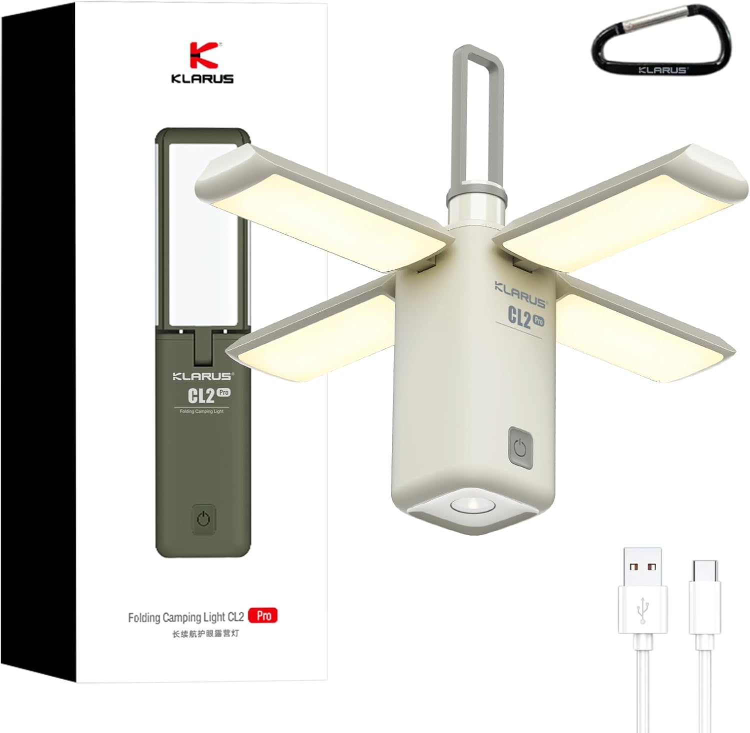 Klarus CL2 Campinglampe 750 Lumen, 10000 mAh wiederaufladbar, 8 Modi, IPX5