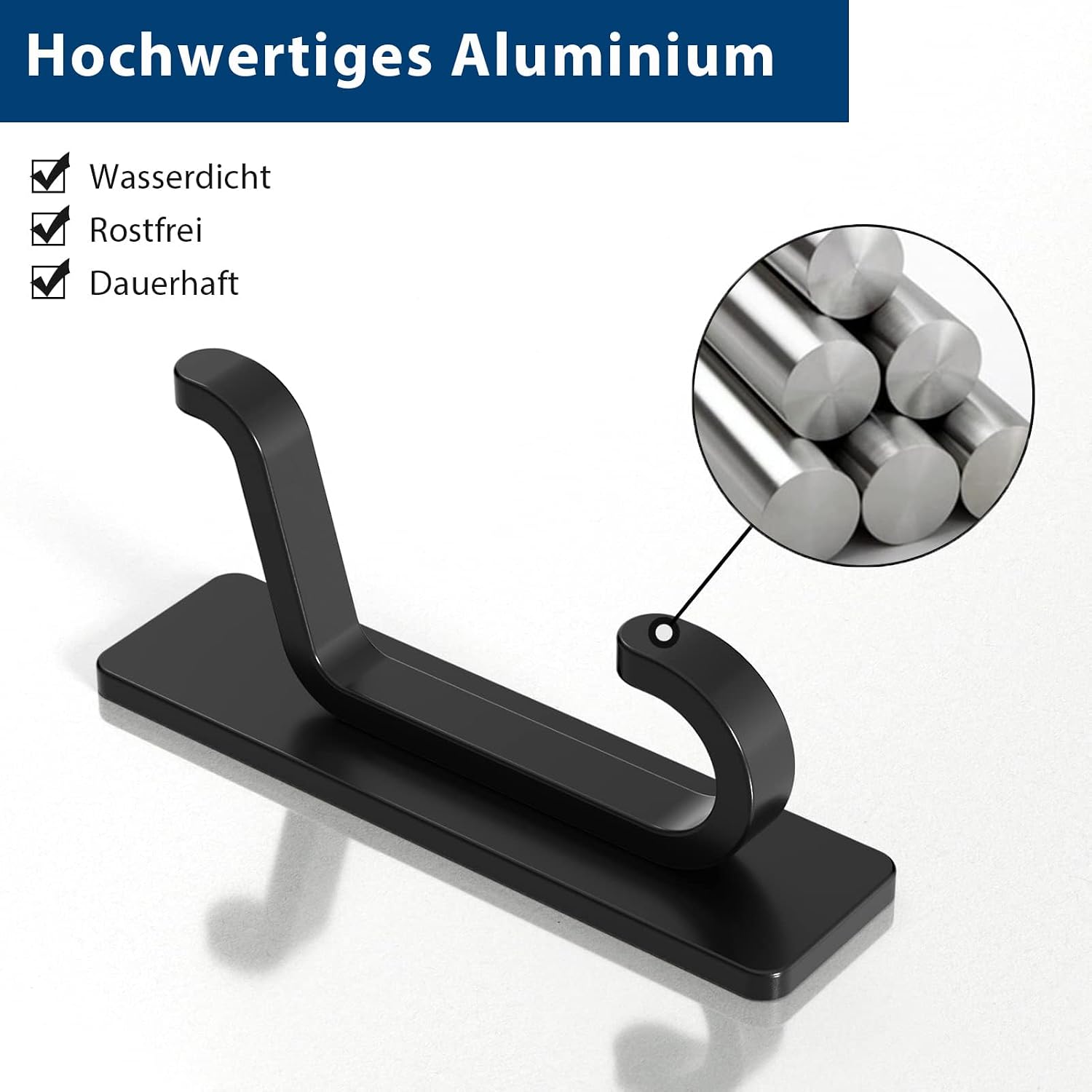 Pickpiff Klebehaken schwarz matt, selbstklebend bis, ohne Bohren