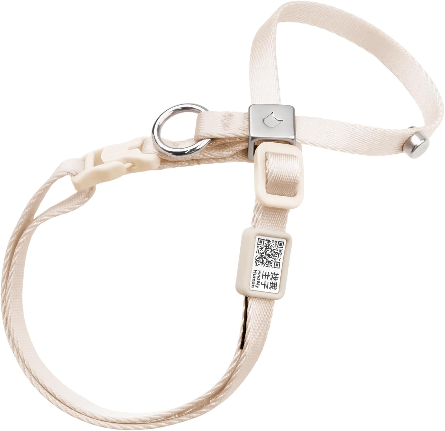 Katzengeschirr verstellbar Groesse S-M weich 8‑Form mit QR‑Code Schnellverschluss