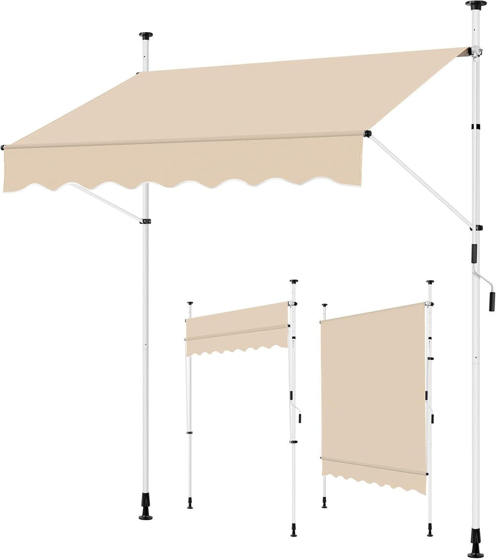 Yaheetech Klemmmarkise Balkonmarkise 300 cm Breite hoehenverstellbar 150cm-300cm