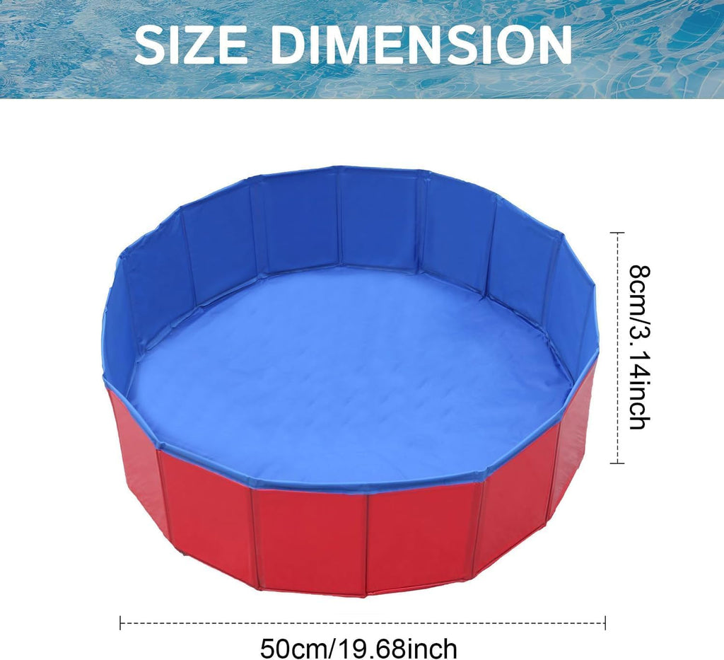 Faltbarer Hundepool 50x8 cm PVC Planschbecken fuer kleine und grosse Hunde