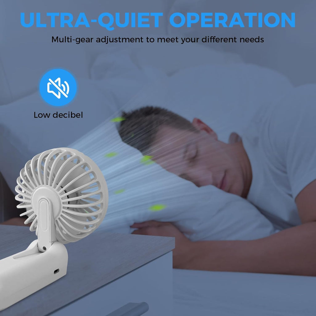 CNMTCCO tragbarer Mini USB Handventilator faltbar 5 Stufen leise schwarz
