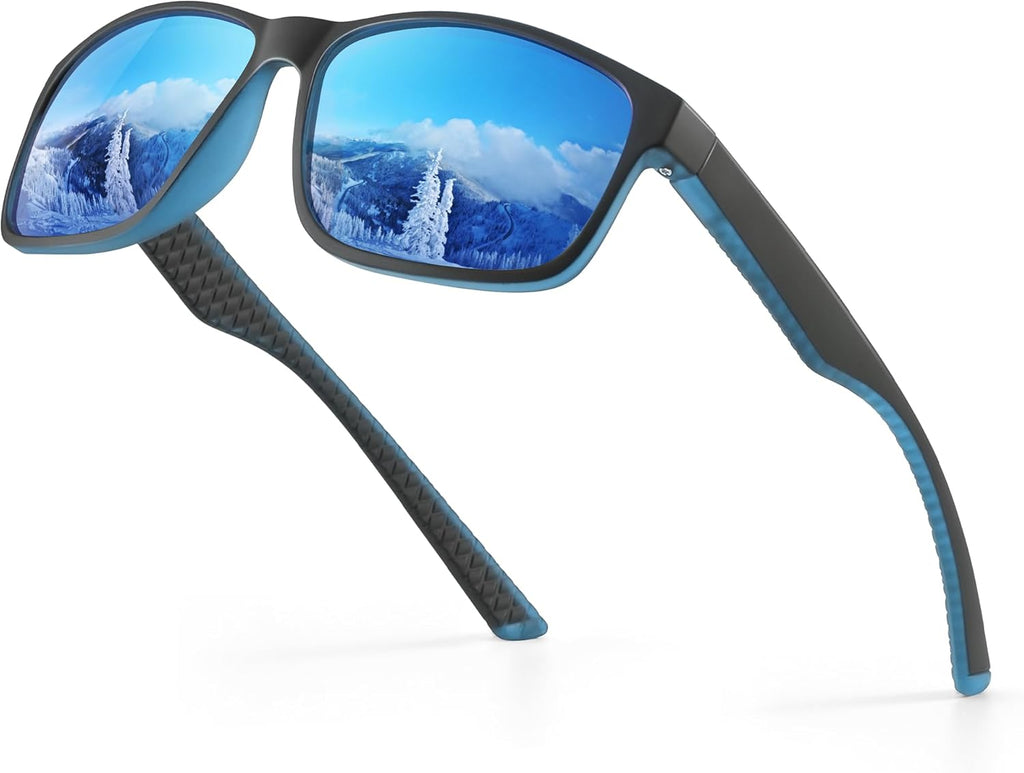 Sonnenbrille Herren Damen polarisiert UV400 unisex schwarz rechteckig Sport