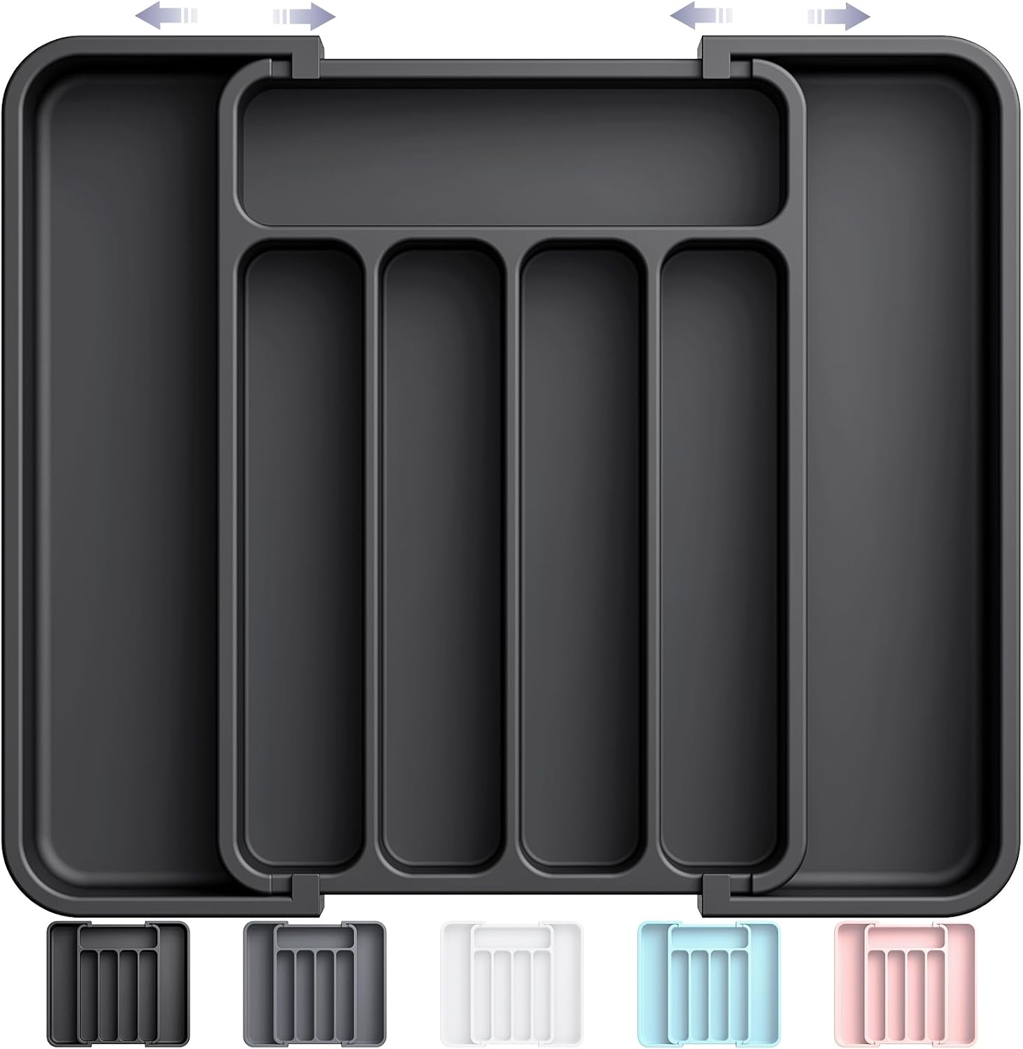 Besteckeinsatz erweiterbar fuer Schublade Kuechen Organizer Besteckkasten