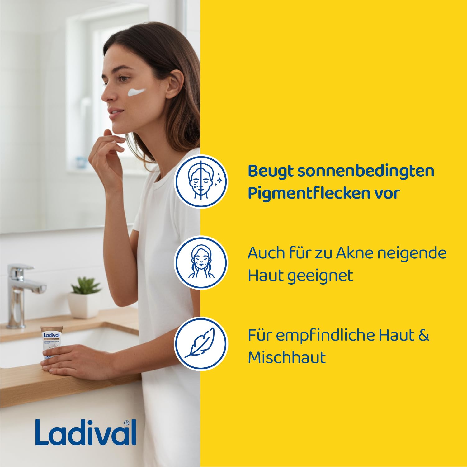 LADIVAL Anti-Pigmentflecken Sonnencreme Gesicht LSF 50 ml mit Niacinamid