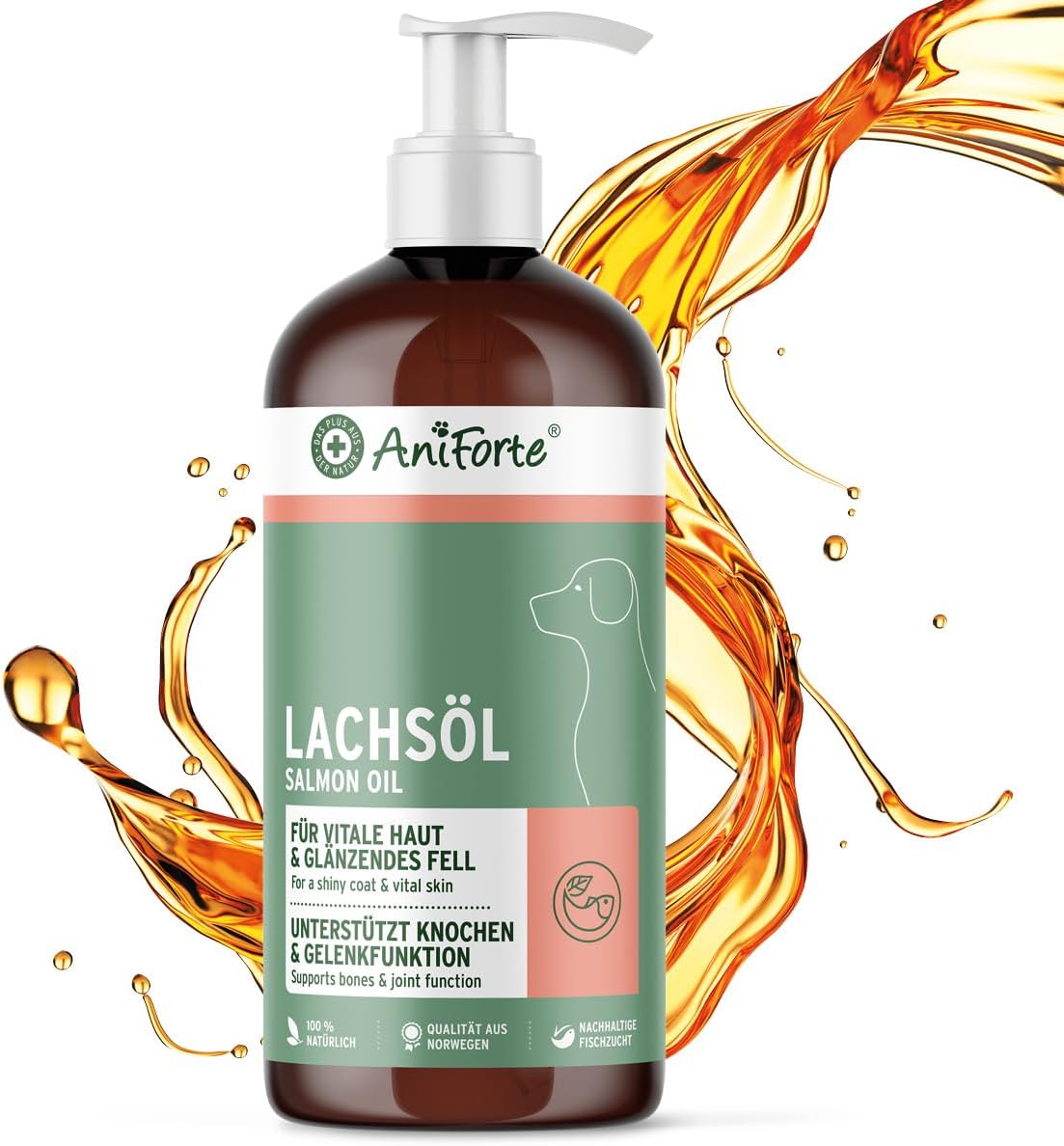 AniForte Lachsöl Hund Omega-3 Omega-6 Fischöl Lebensmittelqualität