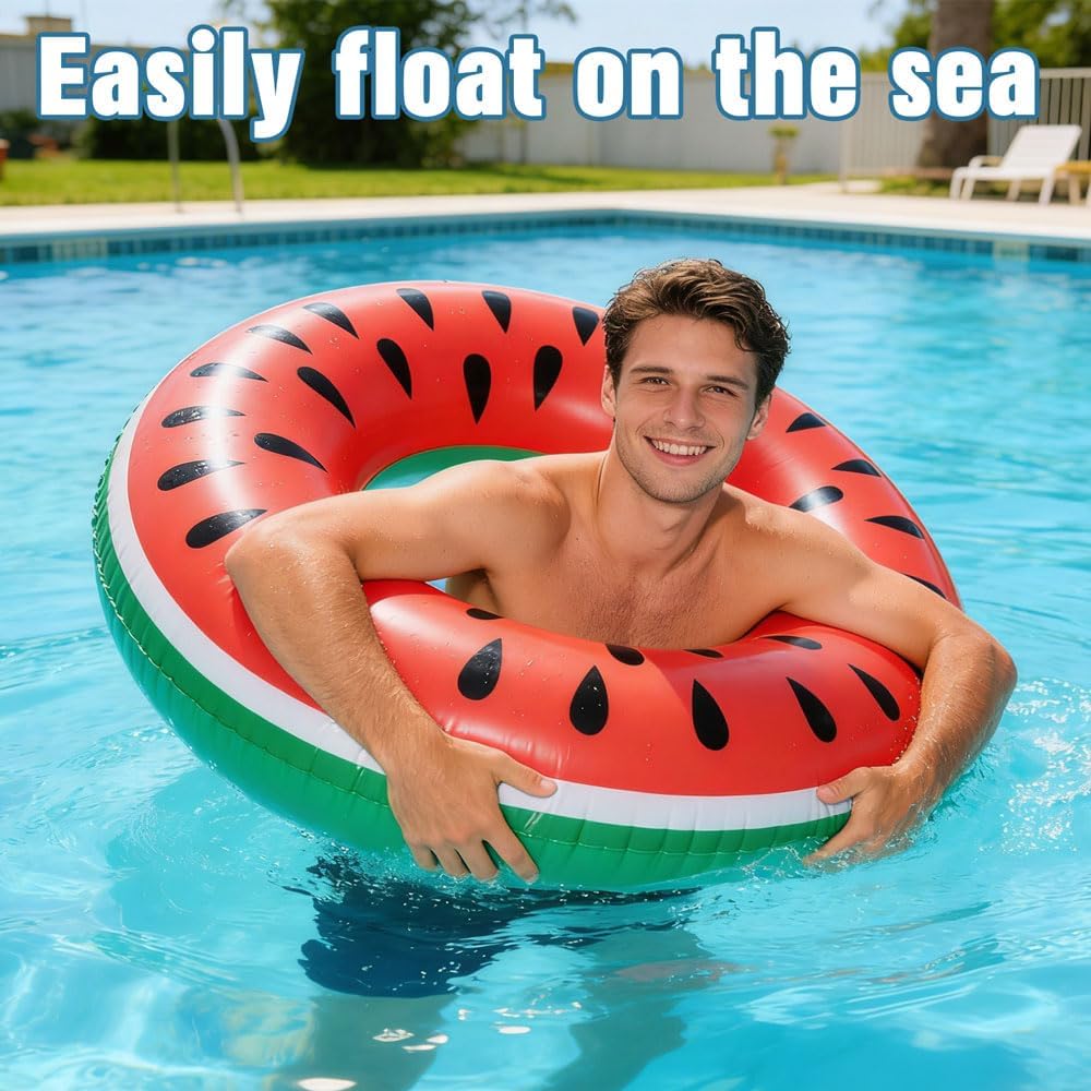Schwimmring Donut Wassermelone Gummiring Badehilfe Strand Pool Sommer