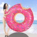 Aufblasbarer Schwimmring 120 cm fuer Erwachsene Donut Schwimmreifen Pool