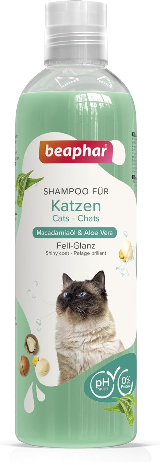 Beaphar Katzen Shampoo mit Macadamiaoel und Aloe Vera pH-neutral 1er Pack