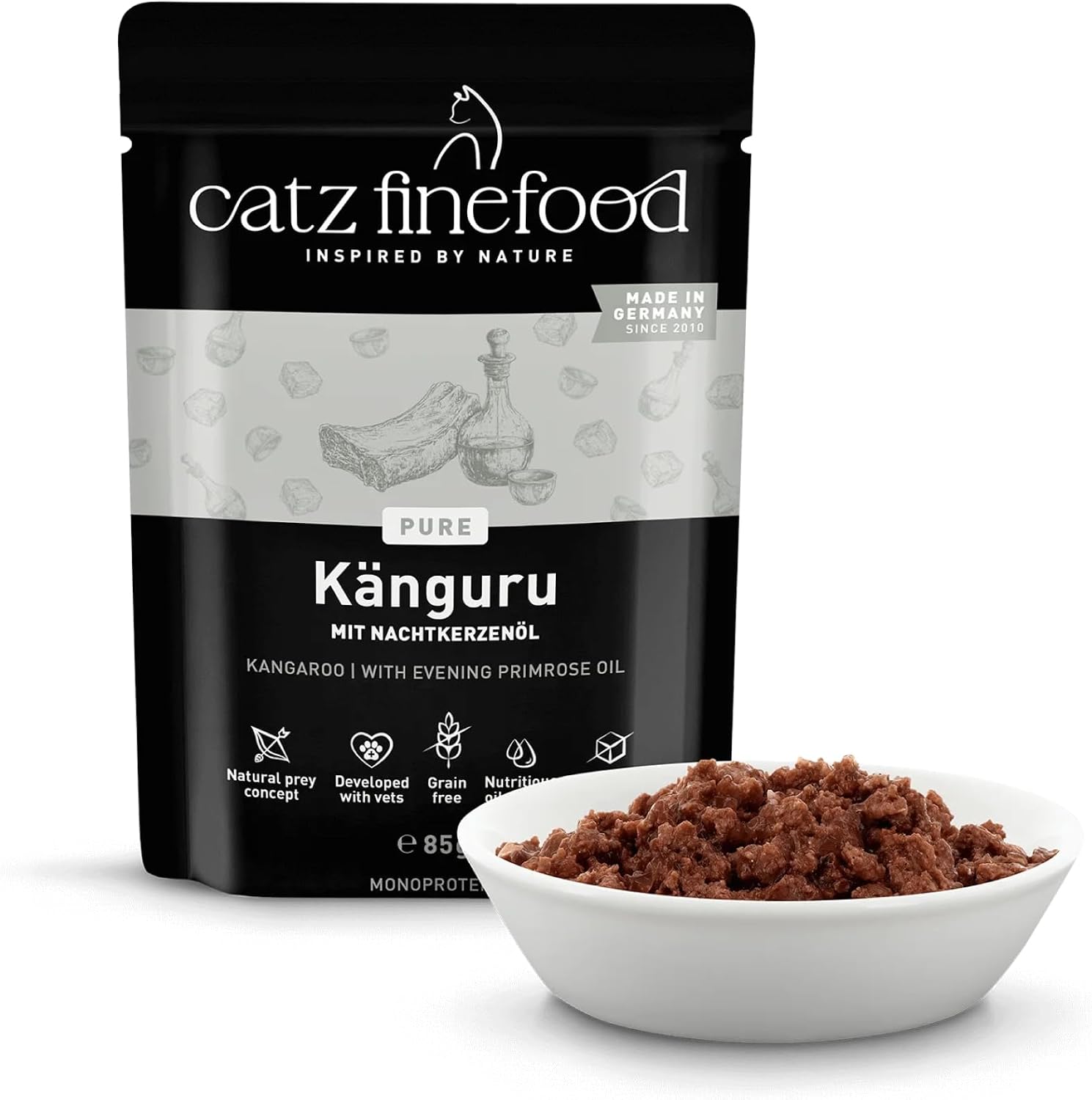 catz finefood Purrrr Kaenguru Monoprotein Nassfutter fuer Katze 16x85g