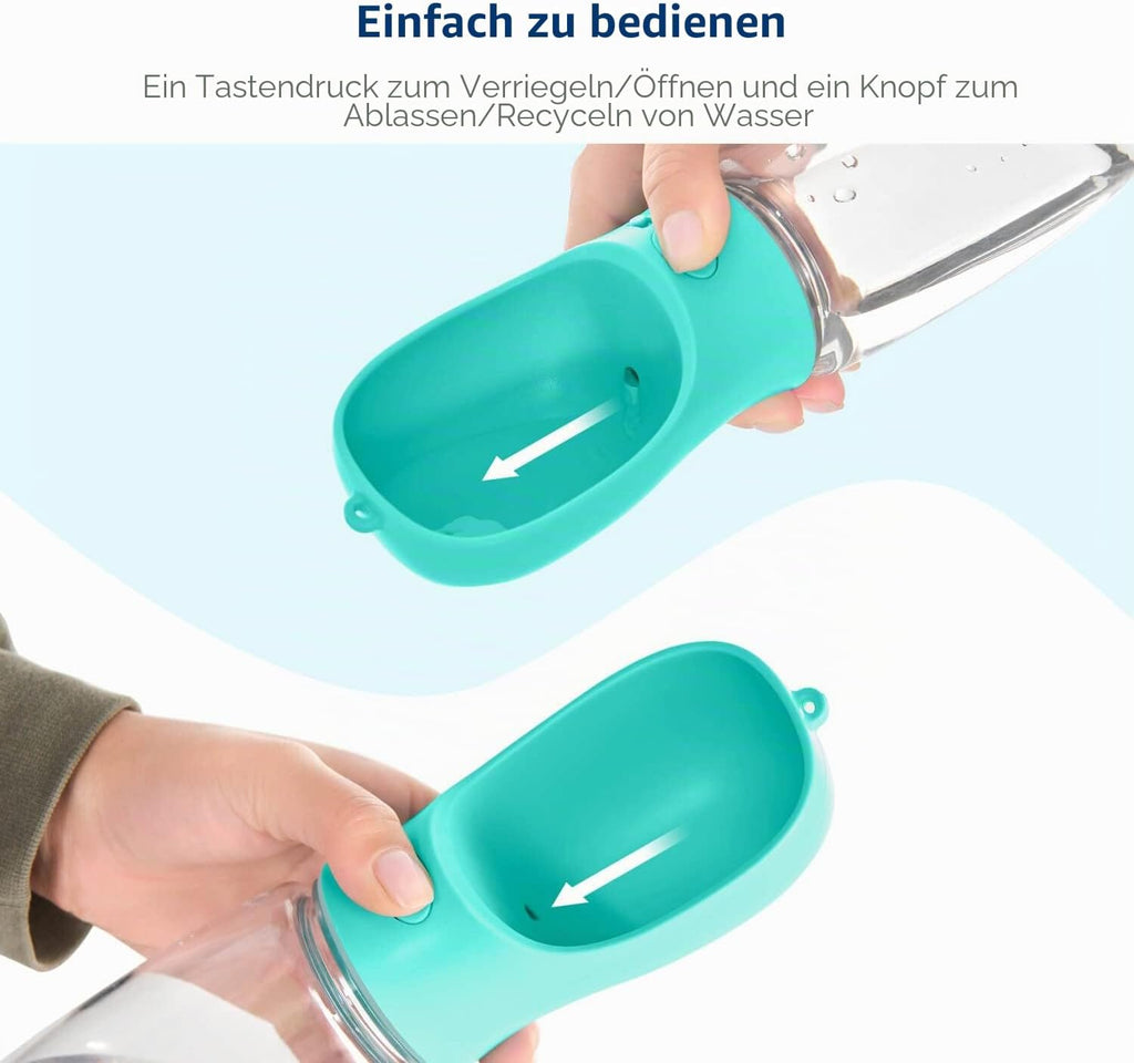 WePet Trinkflasche fuer Hunde Auslaufsicherer Napf Reise Spaziergang