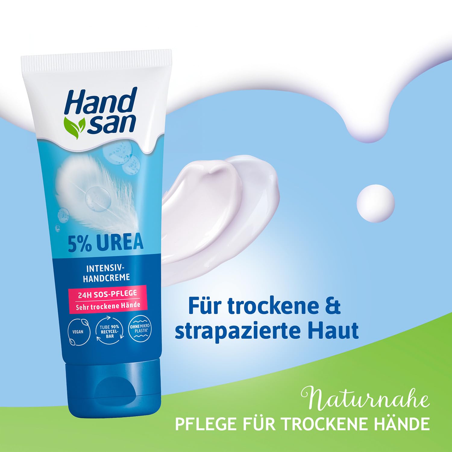 Handsan Urea Handcreme 5% fuer sehr trockene Haende, verschiedene Sorten