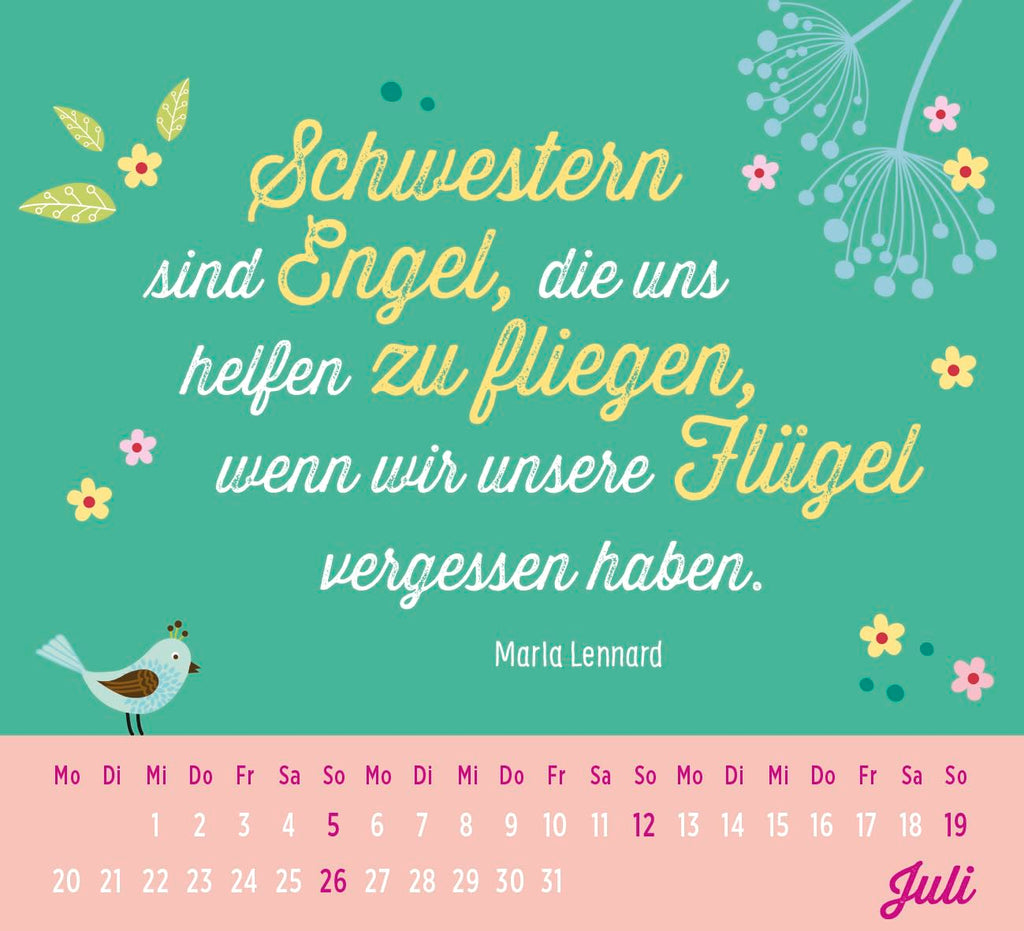 Tischkalender 2026 Mini fuer Schwesterherz Geschenk Kalender 2026