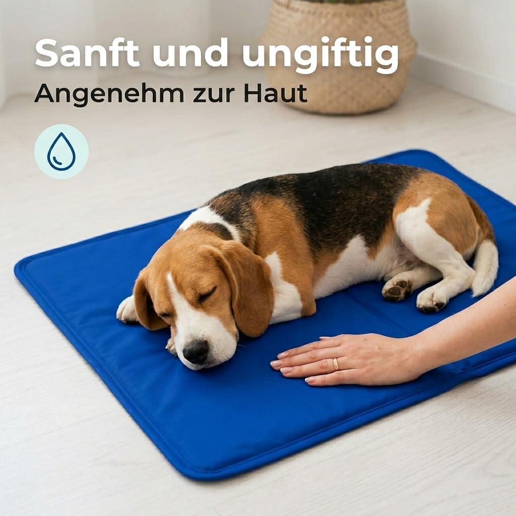 MIJOMA Kuehlmatte fuer Hunde und Katzen 45 cm Wassertropfen, 40cm-65cm