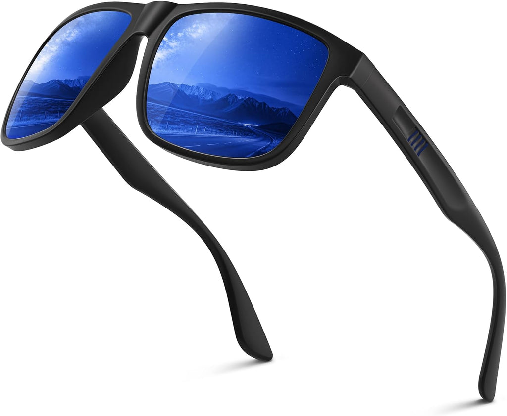 Polarisiert Herren Sonnenbrille UV400 UV-Schutz Retro rechteckig ultraleicht