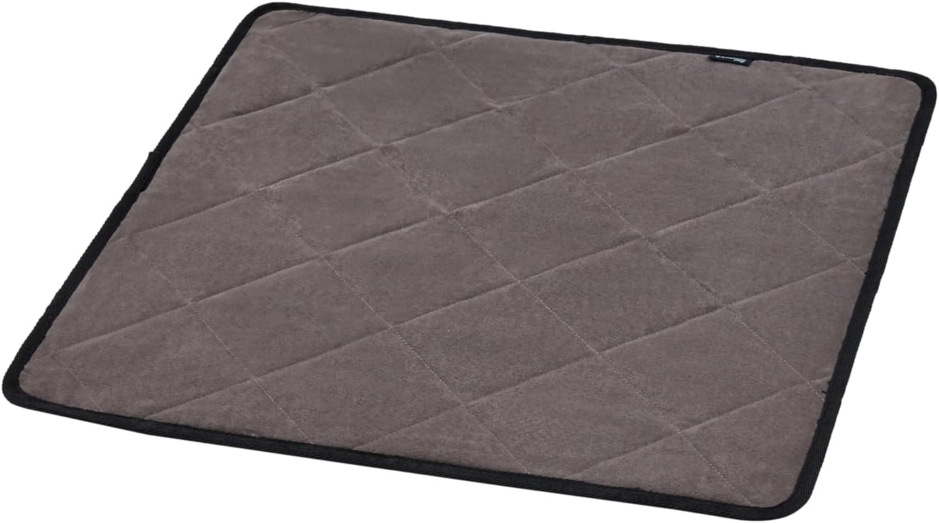 KingCamp erhoehtes Hundebett 77x77x30 cm mit Mesh Wildledermatte rutschfest 23cm