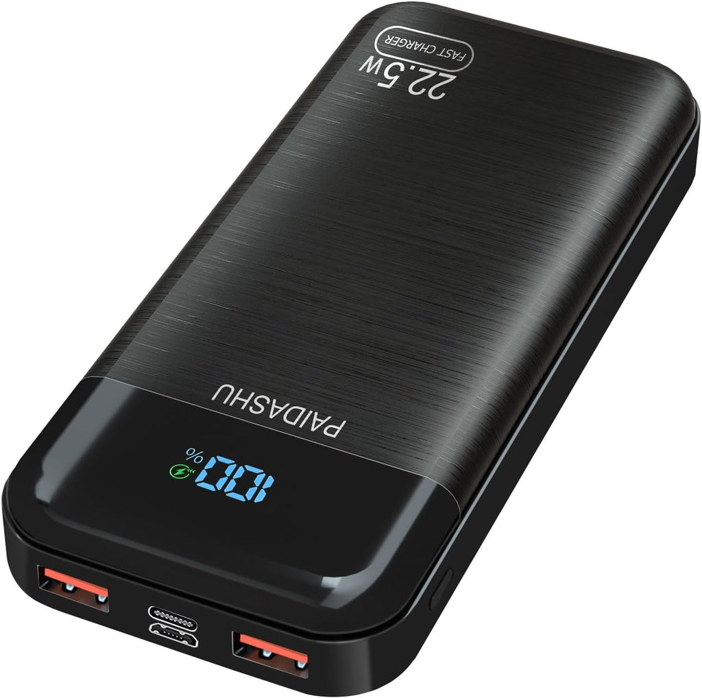 Powerbank 27000 mAh 22,5W USB-C + 2x USB-A LCD Display Externer Akku