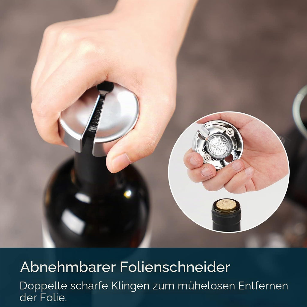 3in1 Korkenzieher Flaschenoeffner schwarz Weinoeffner