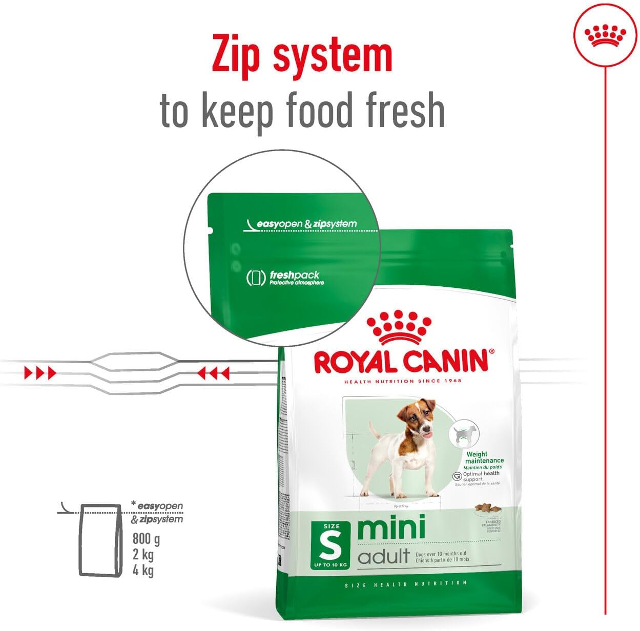 Royal Canin Mini Adult 800 g Alleinfutter Hund kleine Rassen Omega‑3