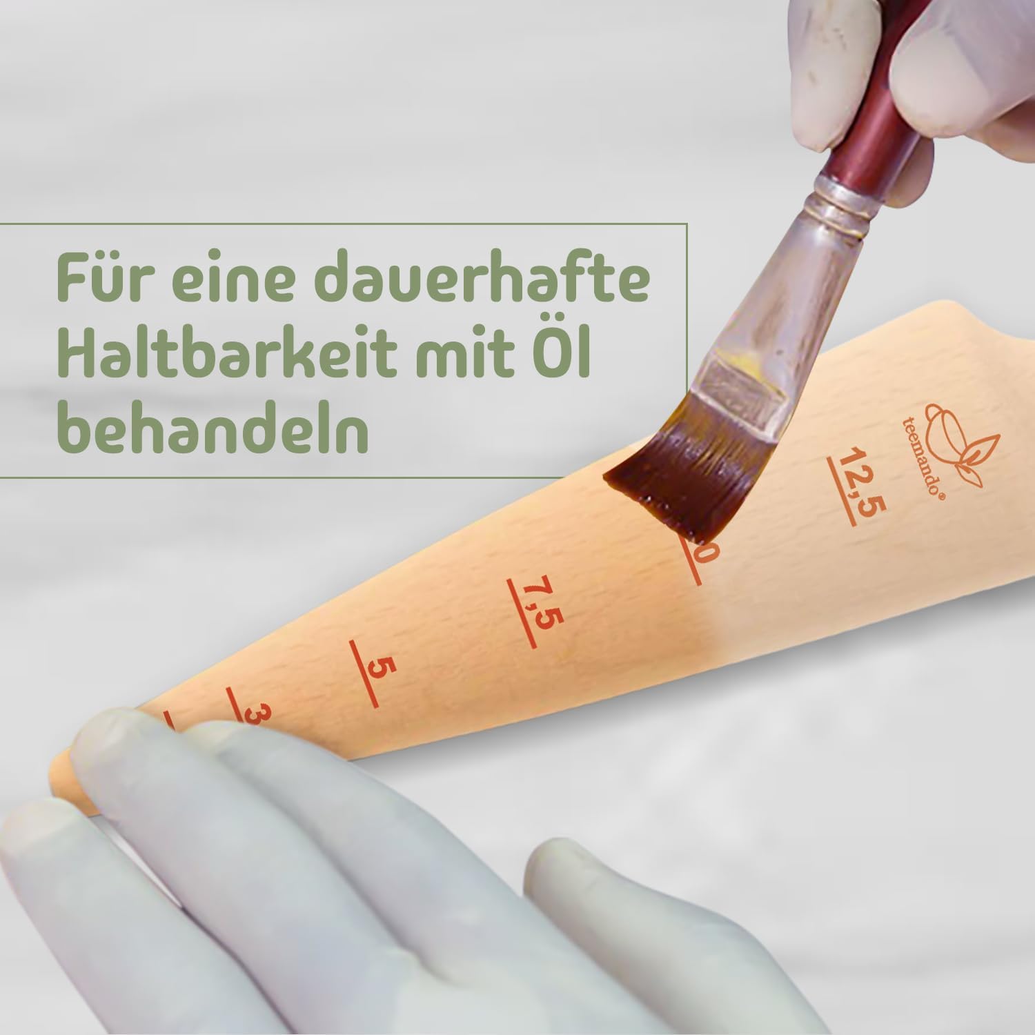 Teemando Marken Pflanzholz aus unbehandeltem Buchenholz 24,5 cm mit Skala