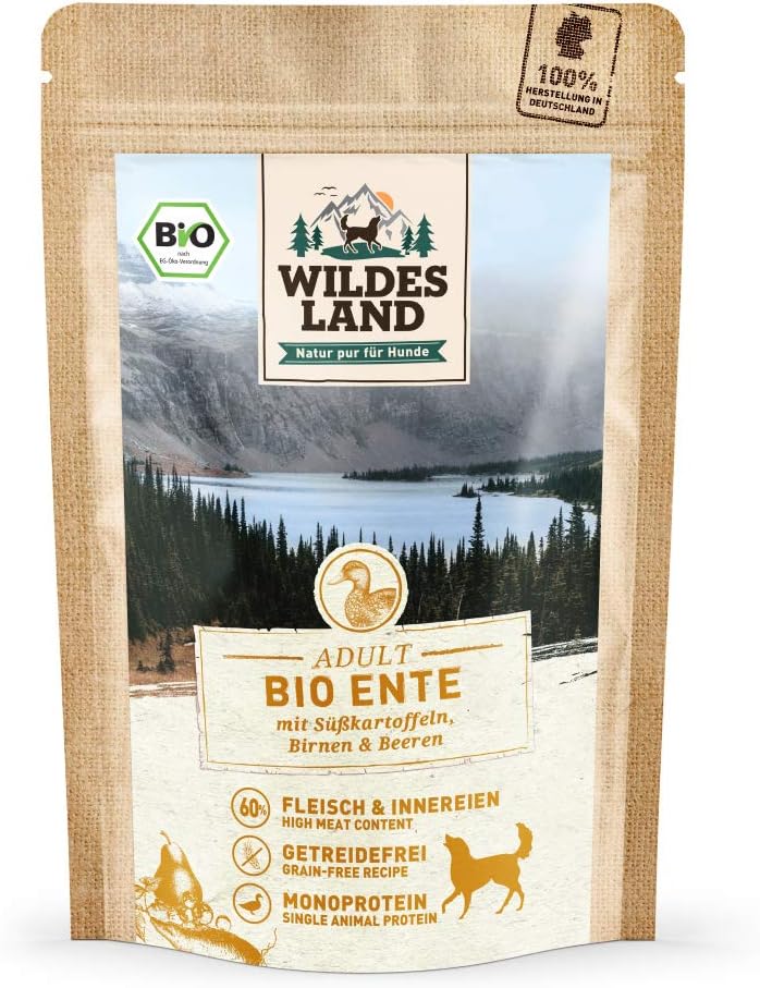 WILDES LAND Ente Nassfutter 12x400g verschiedene Sorten getreidefrei