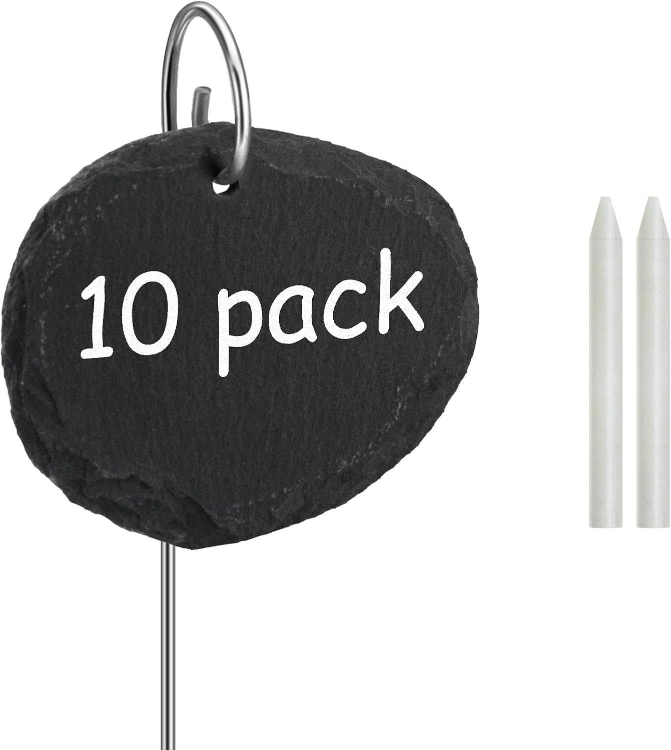 Poeland Schiefertafeln Pflanzschilder 10er Set mit Metallstab witterungsbestaendi