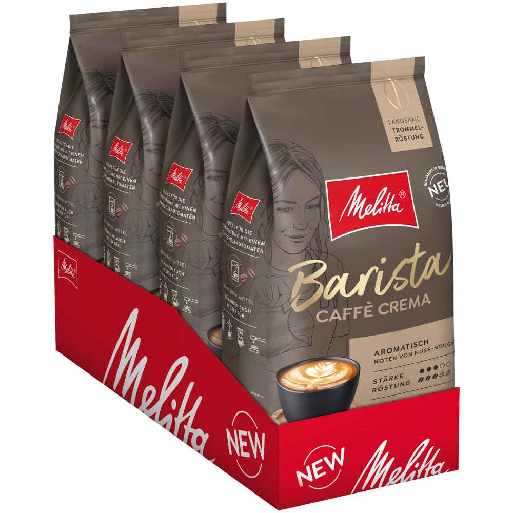Melitta Barista Classic Crema Kaffeebohnen mittlere Roestung Staerke 3
