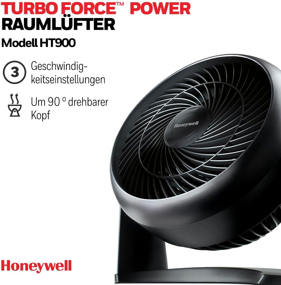 Honeywell TurboForce HT-900E4 Tischventilator Turbo-Ventilator schwarz