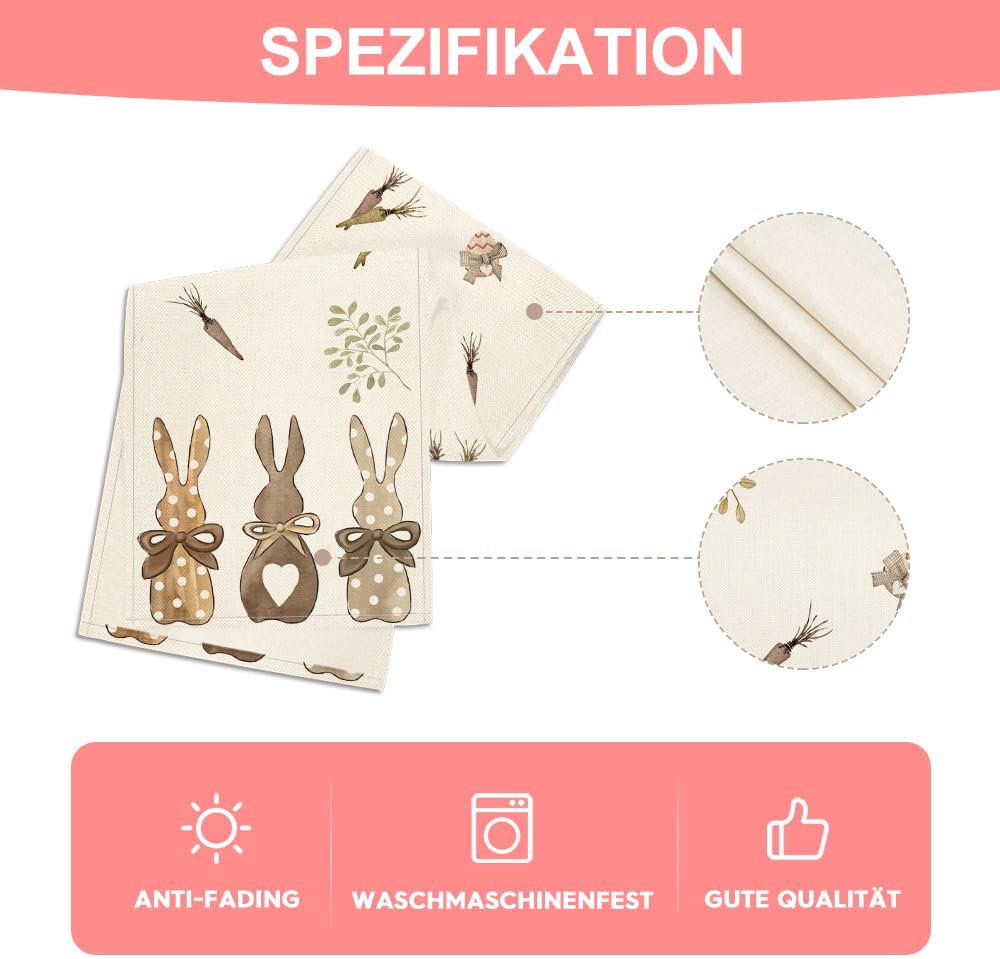 Ostern Tischlaeufer 40x140 cm Hase Karotten Fruehling Dekoration 100cm-300cm