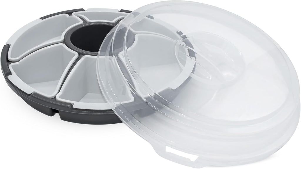 Spetebo Servierset 6 Schalen Ø33 cm Snack- und Dip-Transportbox mit Deckel