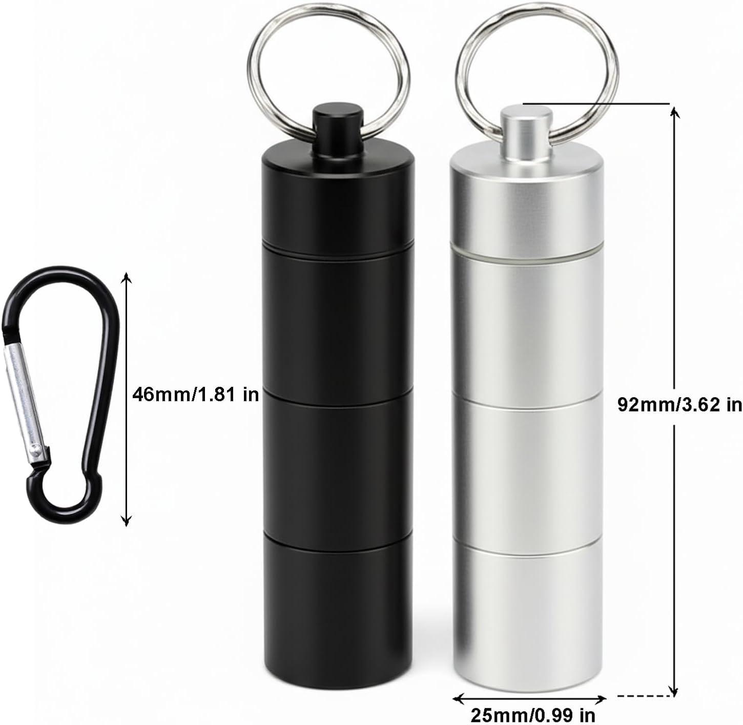 2er Set Gewuerzstreuer Aluminium 3-in-1 wasserdicht - Mini Gewuerzglaeser
