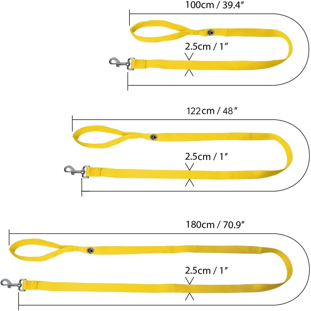 iGadgitz Hundeleine verstellbar 100cm-180cm gepolsterter Griff Schwarz